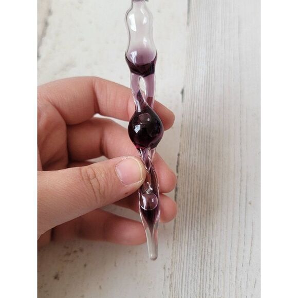 Purple Abstract liquid swirl ornament Xmas decor - Picture 2 of 3